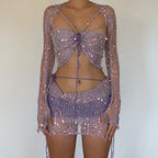 Crochet  2-Piece Mini Skirt Set