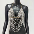 Festival Top With Pearl And Silver Chain Strands