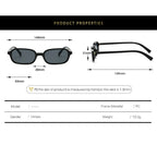 Vintage Rectangular Sunglasses With Polished Resin Frames