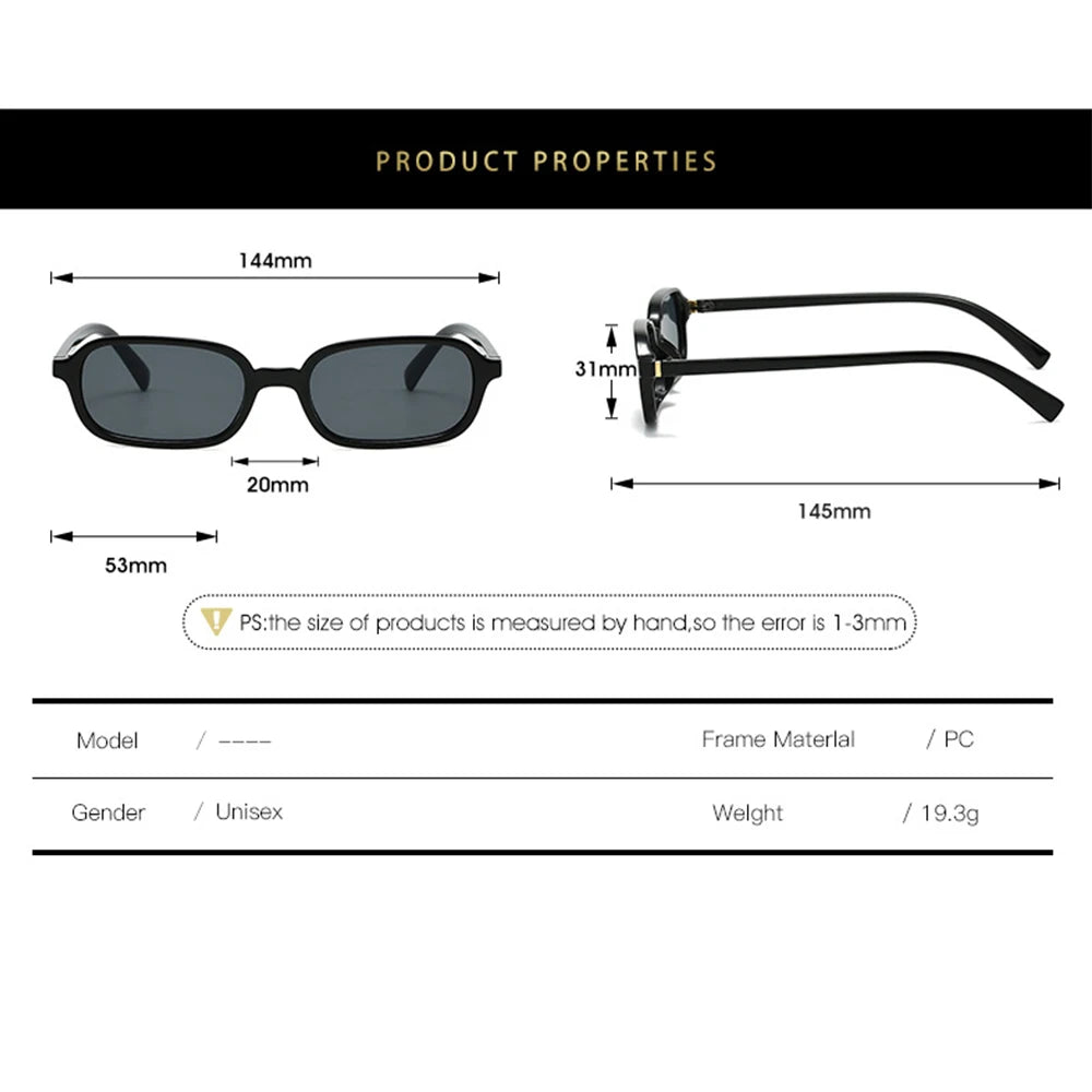 Vintage Rectangular Sunglasses With Polished Resin Frames