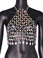 Rhinestone See-Through Top