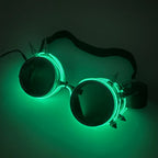 Cyberpunk LED Sunglasses With Sculpted Luminous Frame