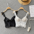 Backless Corset Camisole Lace Trim Cotton Blend Top