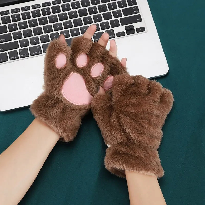 Fingerless Cat Paw Gloves