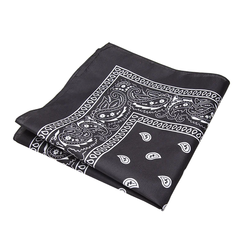 Bandana Black Print Soft Woven Hair And Neck Scarf