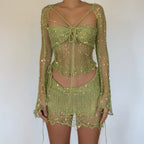 Crochet  2-Piece Mini Skirt Set