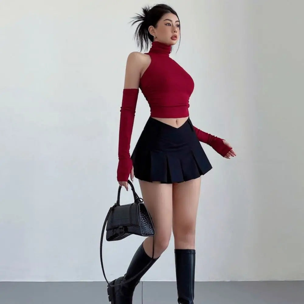 Camisole Top With Suspender Turtleneck