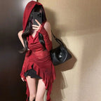 Sheer Mesh Oversleeve Top With Asymmetrical Ruffles