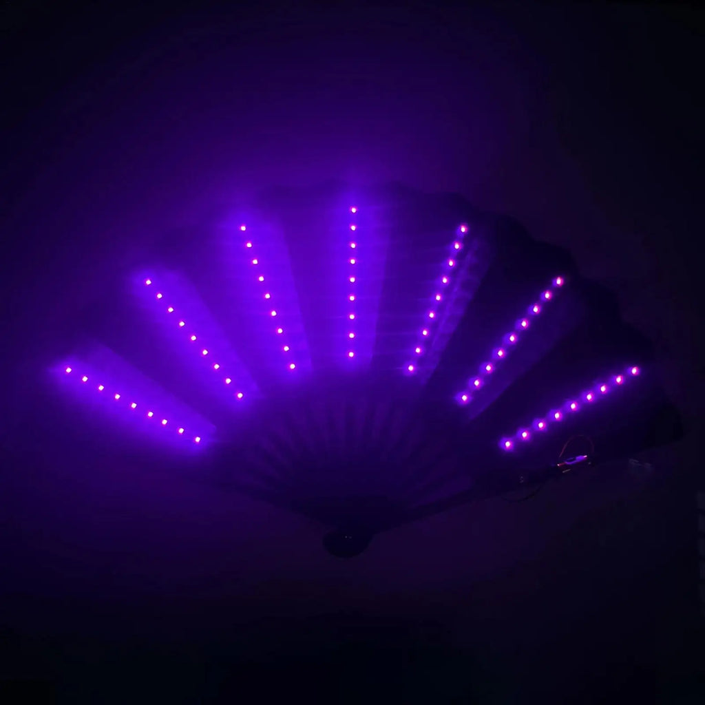 Rave Hand Fan Light up Rave Handheld Fan Travel Multipurpose Handheld Fan Carnival Accessories for Belly Dancing Performances