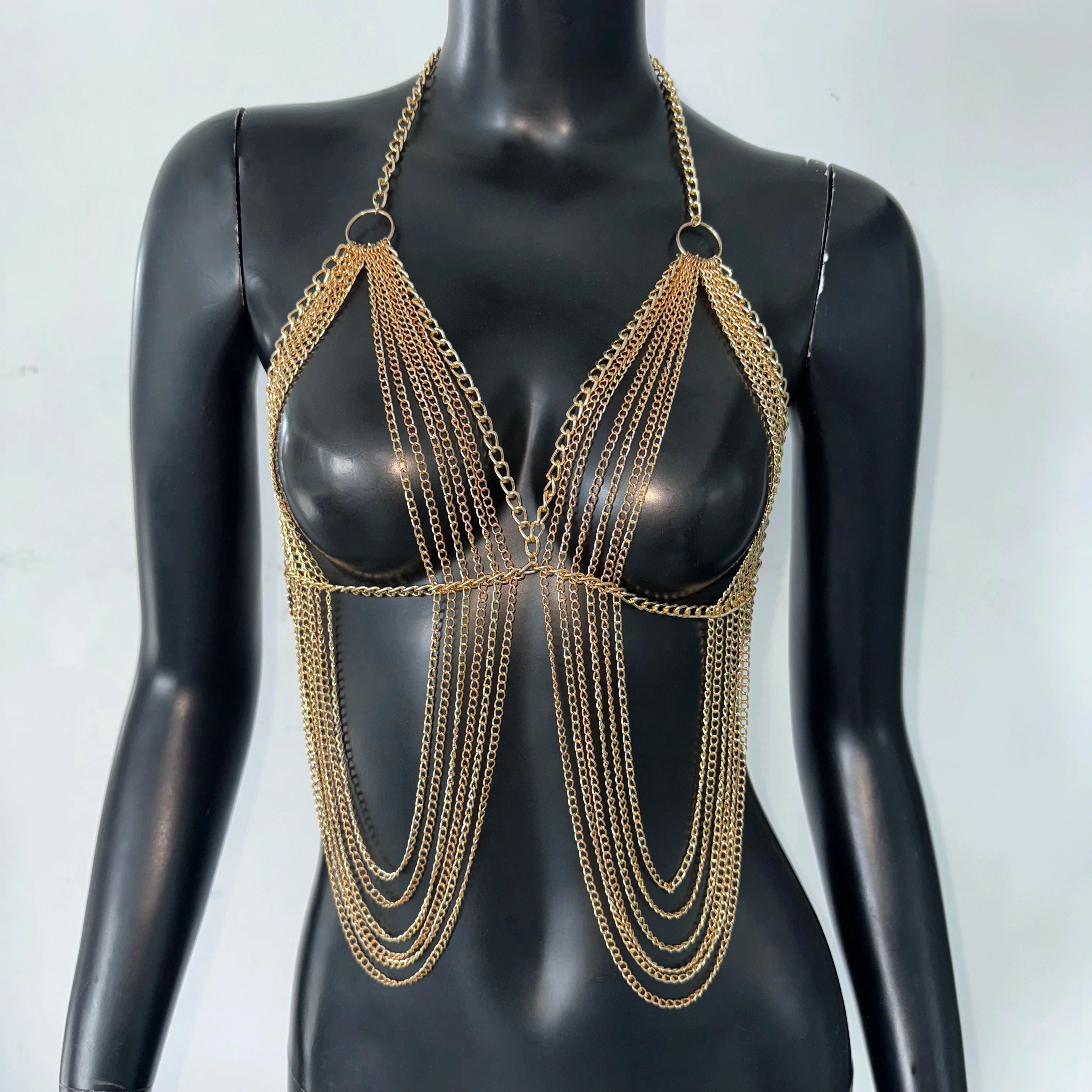 Festival Top With Pearl And Silver Chain Strands