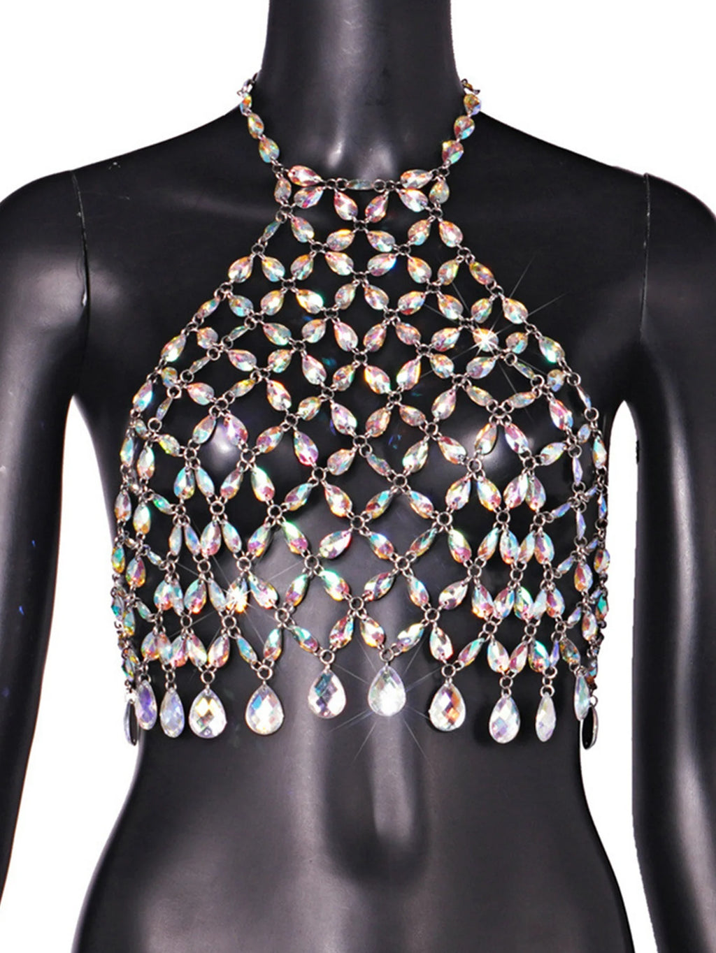Rhinestone See-Through Top