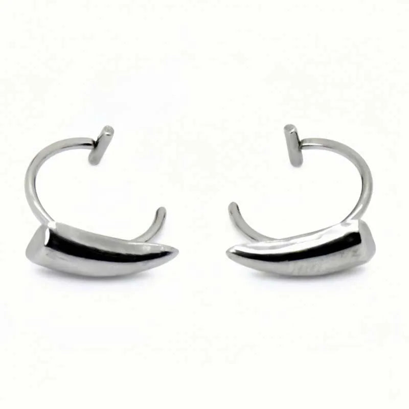 Fake Lip Ring In Brushed Stainless Steel Gothicore