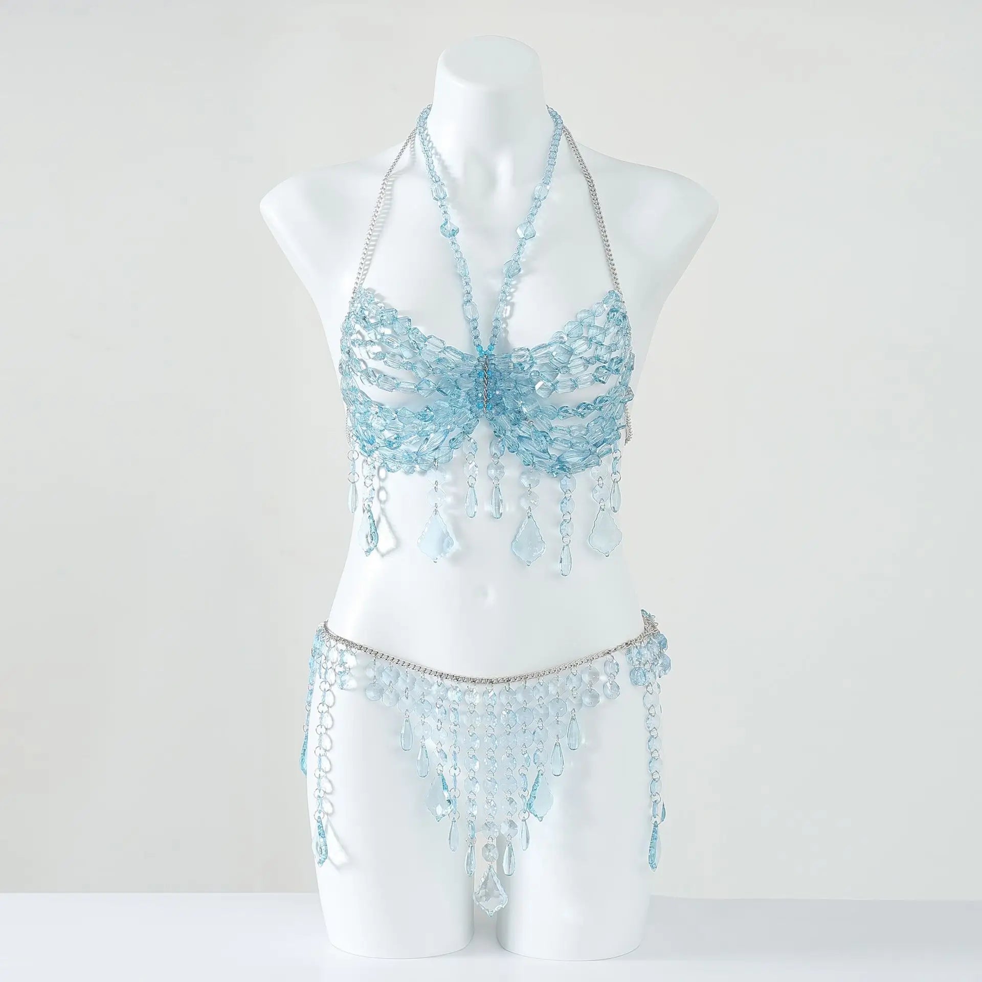 Bralette Harness Beaded Knitted Festival Party Top