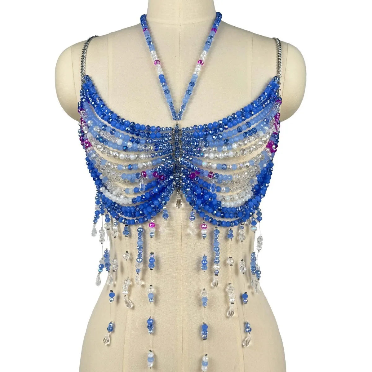 Bralette Harness Beaded Knitted Festival Party Top
