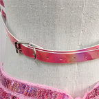 Leather Harness Sequin Skirt Set