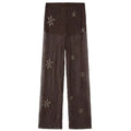 Dark Brown Sequin Sheer High Waisted Pants