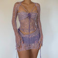 Crochet  2-Piece Mini Skirt Set