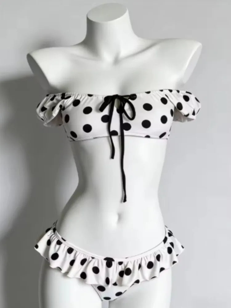 Bikini Set Featuring High Waist Cut And Abstract Print