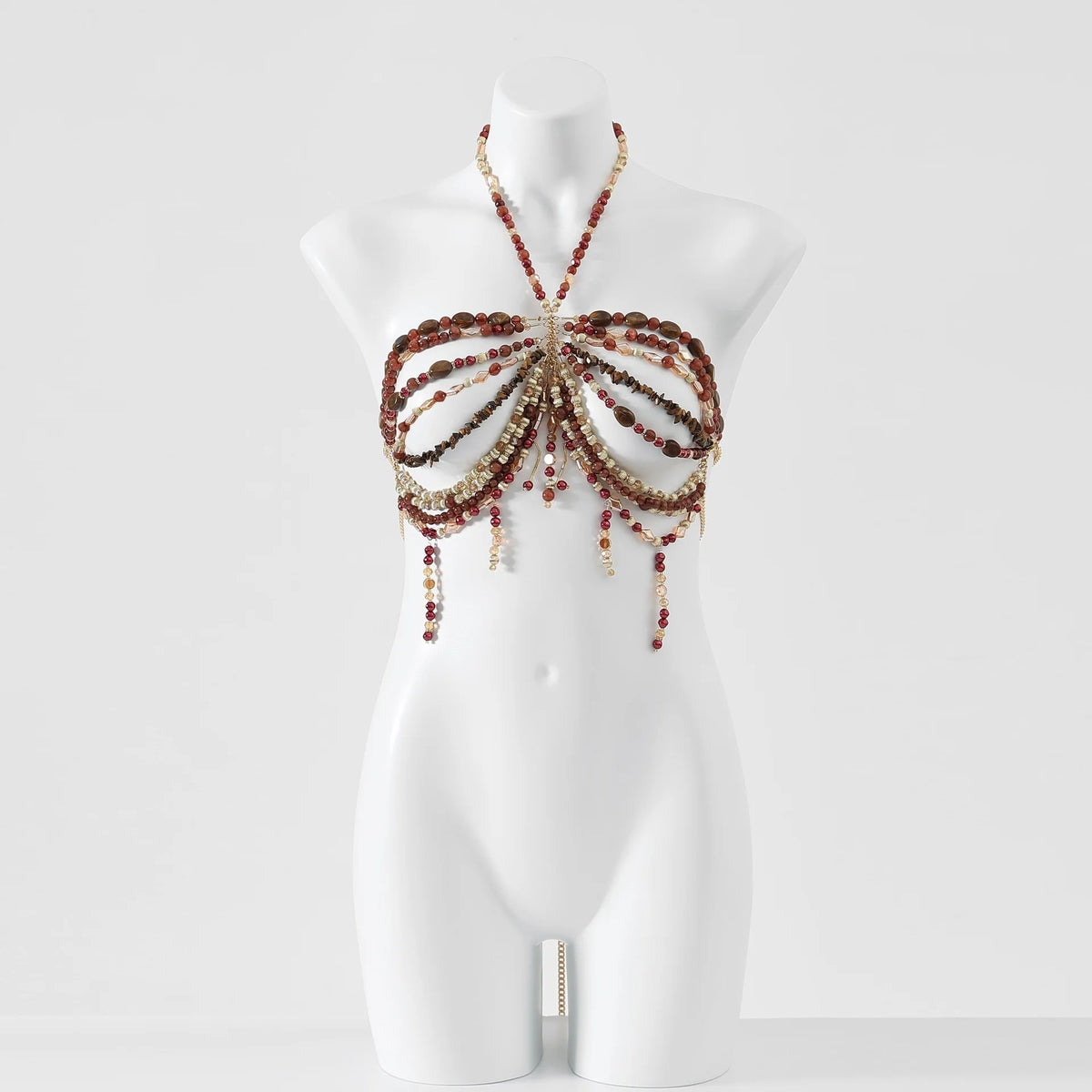 Bralette Harness Beaded Knitted Festival Party Top