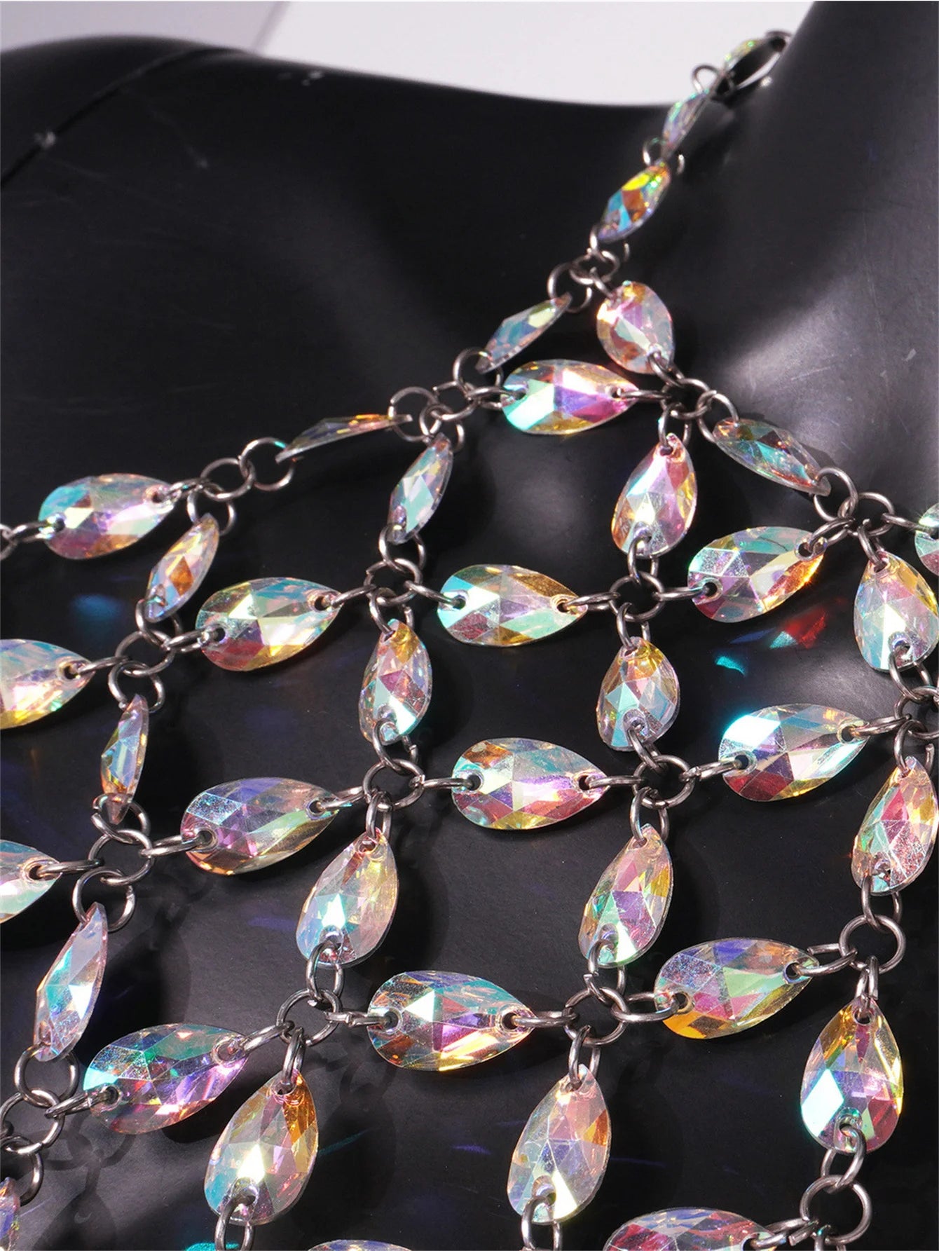 Rhinestone See-Through Top