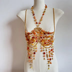 Bralette Harness Beaded Knitted Festival Party Top