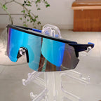 Oversized Racer Sunglasses With Sculpted Mirror Lens