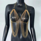 Festival Top With Pearl And Silver Chain Strands