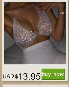Rhinestone See-Through Top