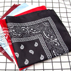 Bandana Black Print Soft Woven Hair And Neck Scarf