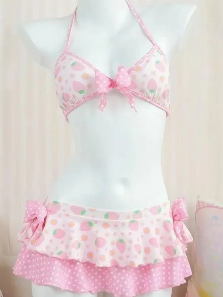 Bikini Set Featuring High Waist Cut And Abstract Print