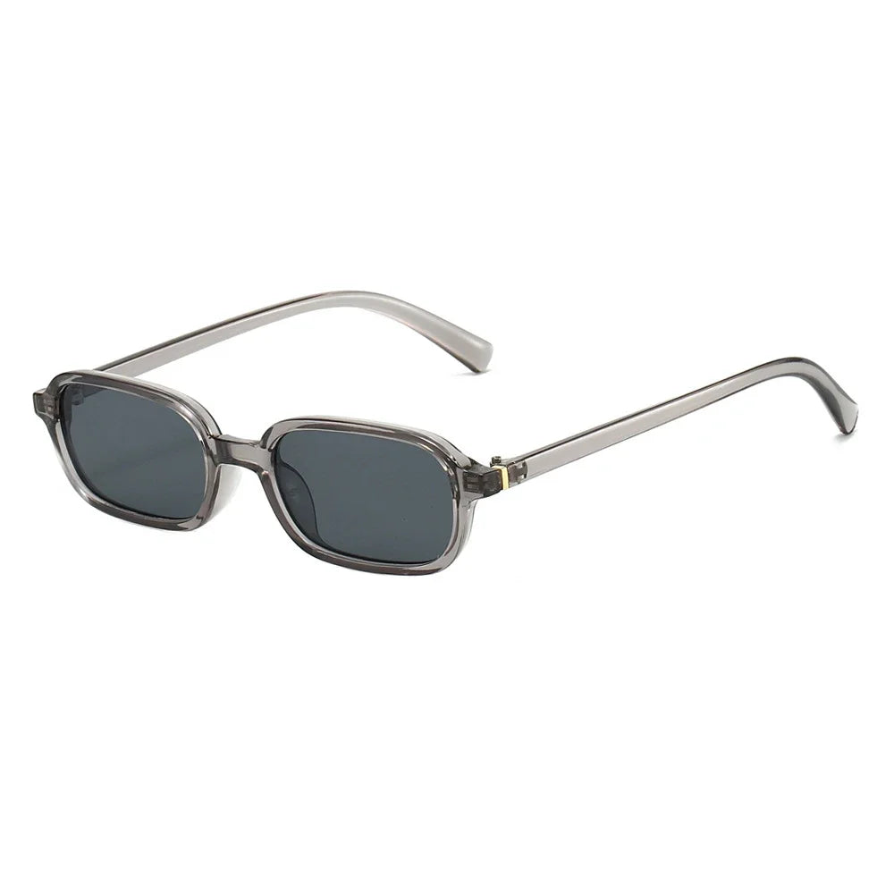 Vintage Rectangular Sunglasses With Polished Resin Frames